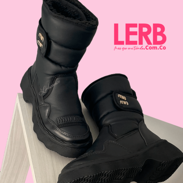 BOTINES MIU ROB NEGRO MATE