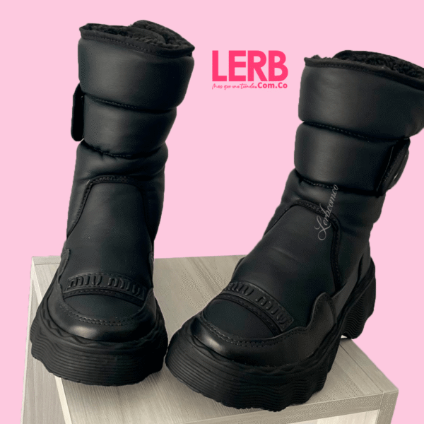BOTINES MIU ROB NEGRO MATE - Imagen 2