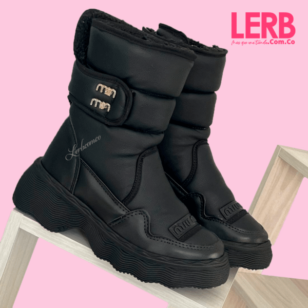 BOTINES MIU ROB NEGRO MATE - Imagen 3