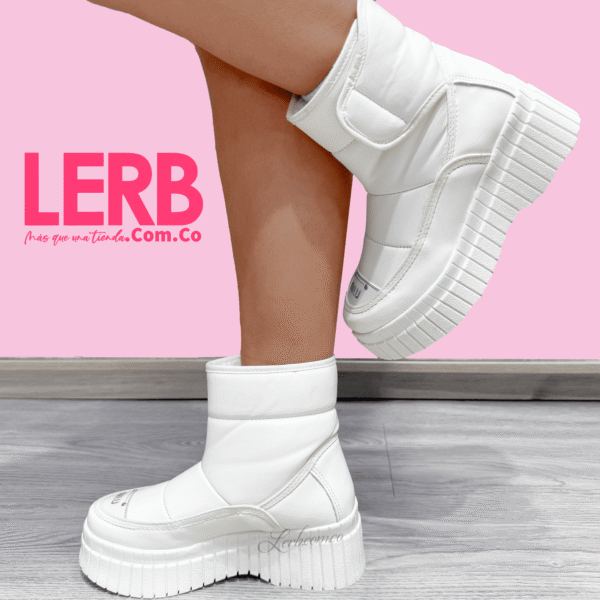 BOTINES MIU TOBILLERA BLANCO - Imagen 4