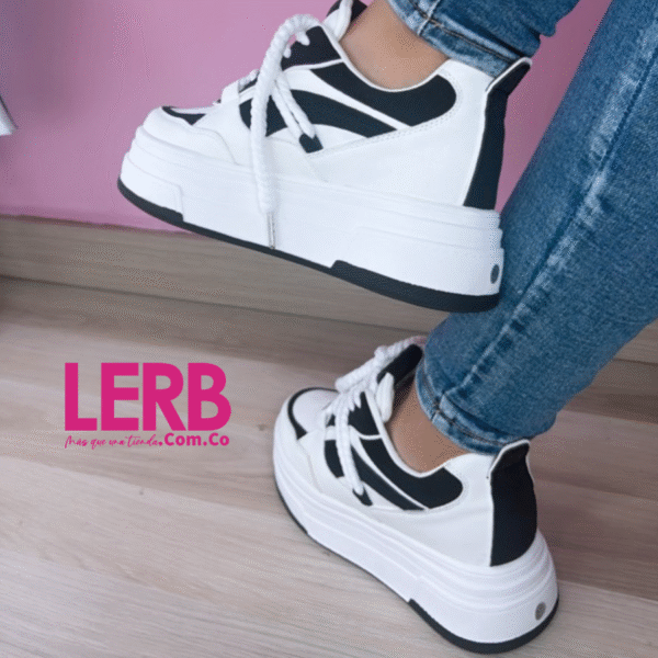 TENIS KANDAL BLANCO X NEGRO - Imagen 2