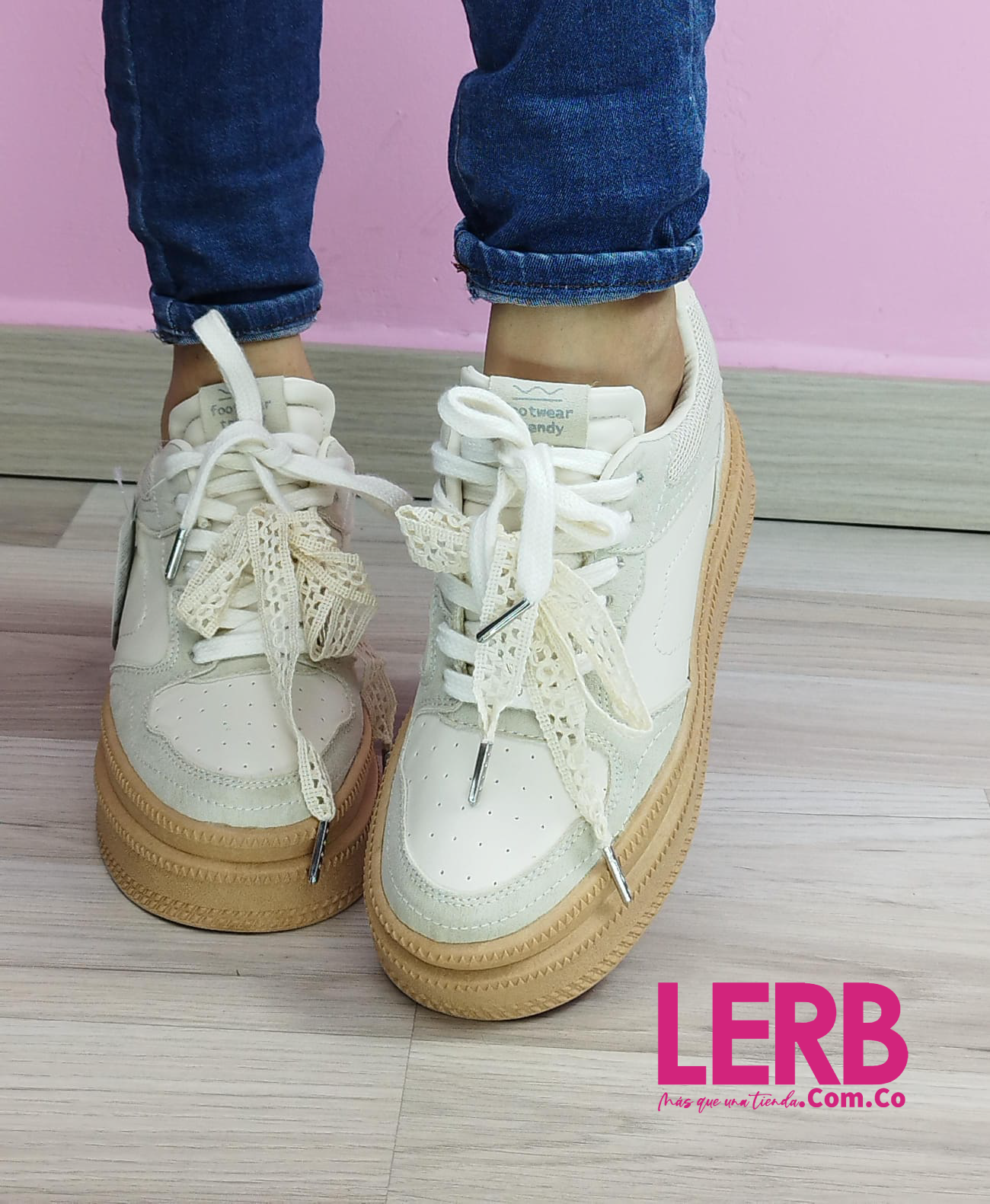 TENIS LACE BEIGE - Imagen 3