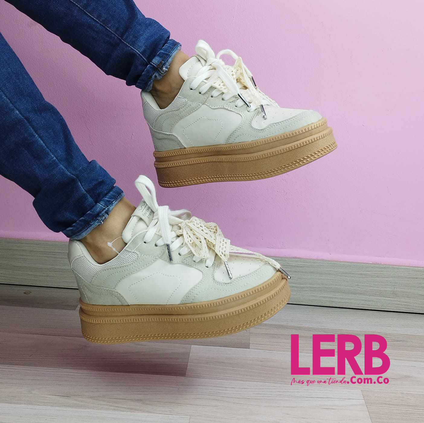 TENIS LACE BEIGE - Imagen 2