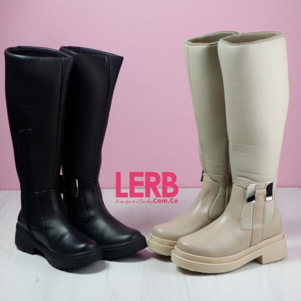 BOTAS VALEN BEIGE Y NEGRO
